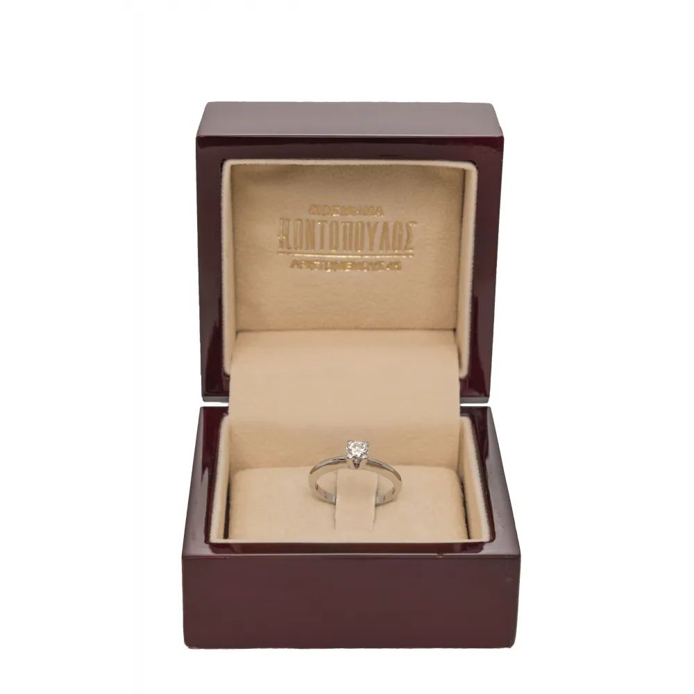 18K Μονόπετρο Δαxτυλίδι Αρραβώνων με Οικολογικό Lab Grown Διαμάντι .34ct LAB8674