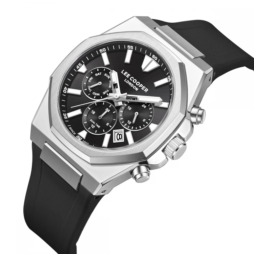 LEE COOPER Multifunction με Μαύρο Λουράκι Σιλικόνης LC08313.351