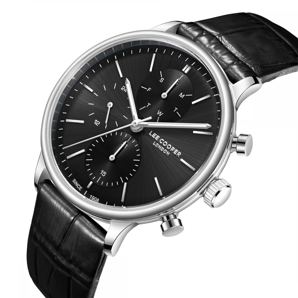 LEE COOPER Ρολόι με Μαύρο Δερμάτινο Λουράκι LC08333.351