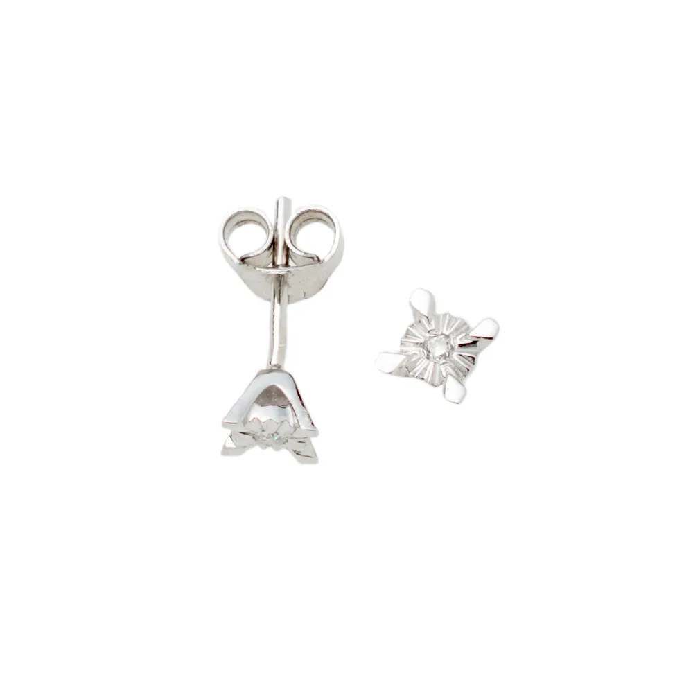 18Κ Λευκόχρυσα Σκουλαρίκια με Διαμάντι LE138