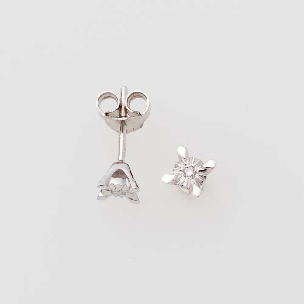 18Κ Λευκόχρυσα Σκουλαρίκια με Διαμάντι LE138