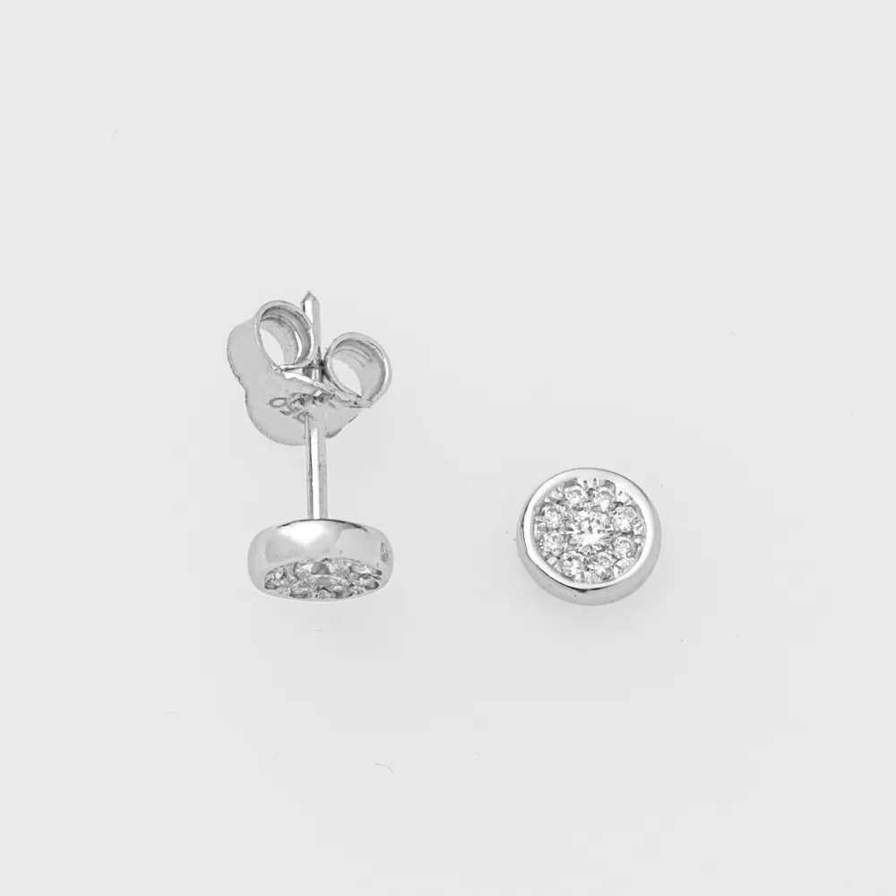 18Κ Λευκόχρυσα Σκουλαρίκια με Διαμάντι LE143