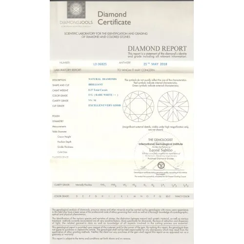 18Κ Λευκόχρυσα Σκουλαρίκια με Διαμάντι LE143