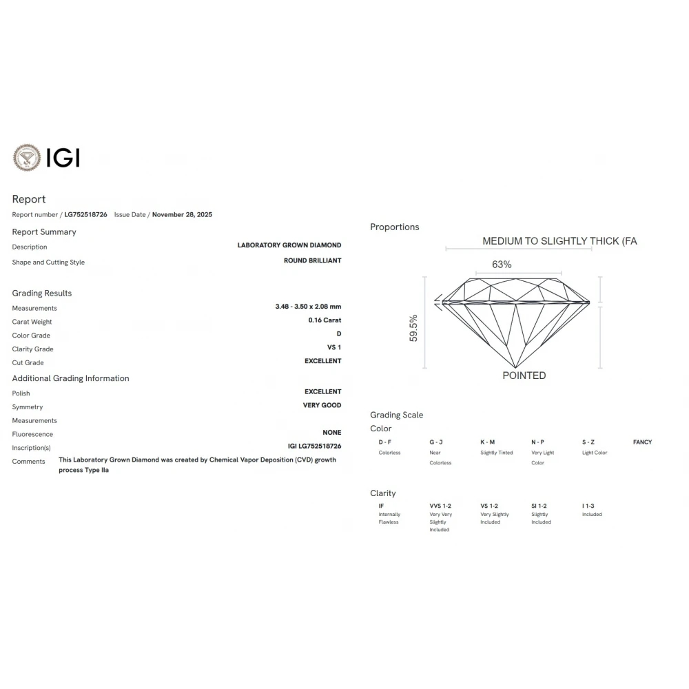 14K Λευκόχρυσο Δαχτυλίδι με Οικολογικό Διαμάντι LGD27313