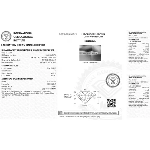 18K Μονόπετρο Δαxτυλίδι Αρραβώνων με Οικολογικό Lab Grown Διαμάντι .34ct LAB8674