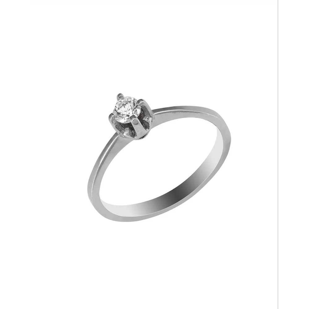 14K Λευκόχρυσο Δαχτυλίδι με Οικολογικό Διαμάντι LGD19617
