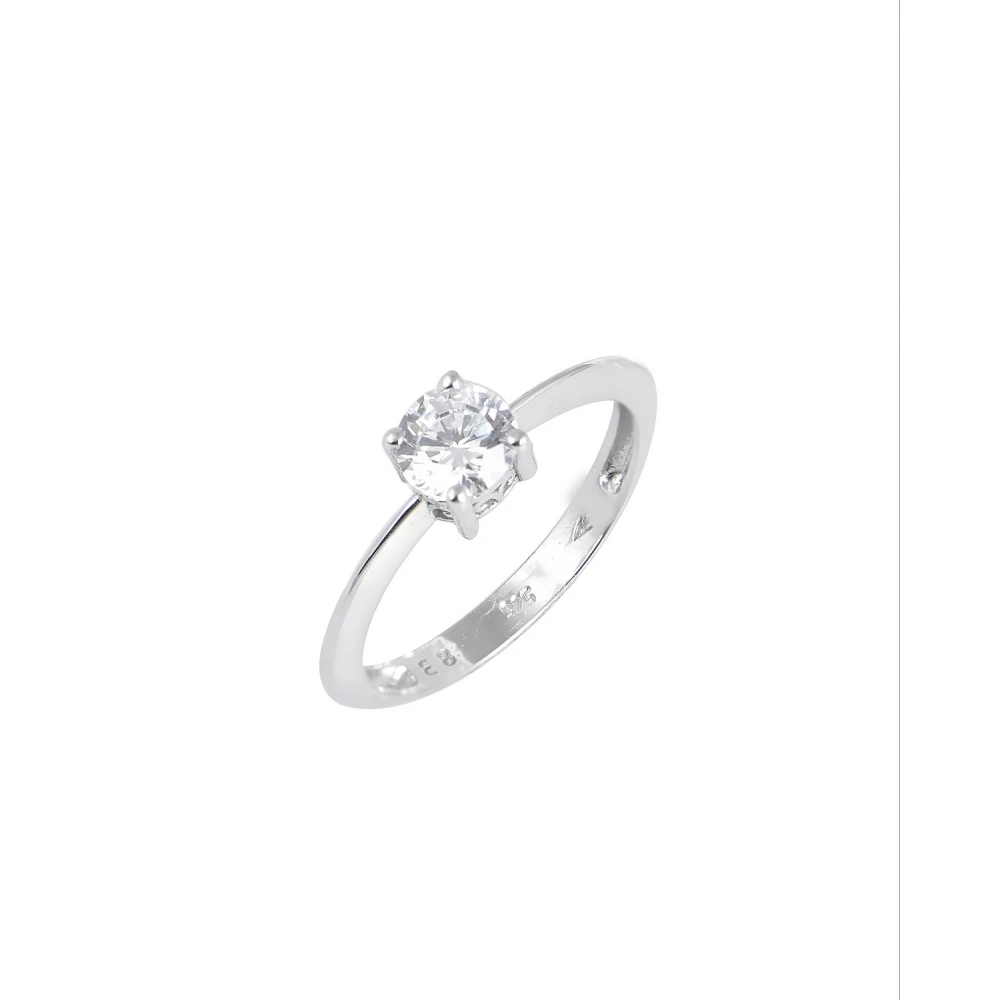 18K Λευκόχρυσο Μονόπετρο Δαxτυλίδι Αρραβώνων με Οικολογικό Διαμάντι LGD34310