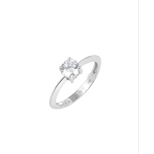 18K Λευκόχρυσο Μονόπετρο Δαxτυλίδι Αρραβώνων με Οικολογικό Διαμάντι LGD34310