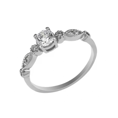 18K Λευκόχρυσο Δαχτυλίδι Αρραβώνων με Οικολογικά Διαμάντια LGD36505L