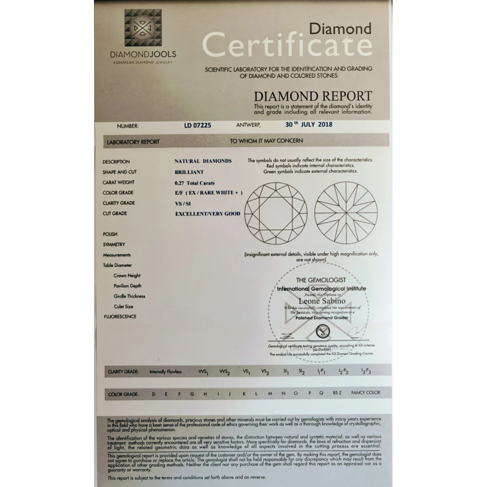 18K Λευκόχρυσο Κολιέ με Διαμάντια LP118