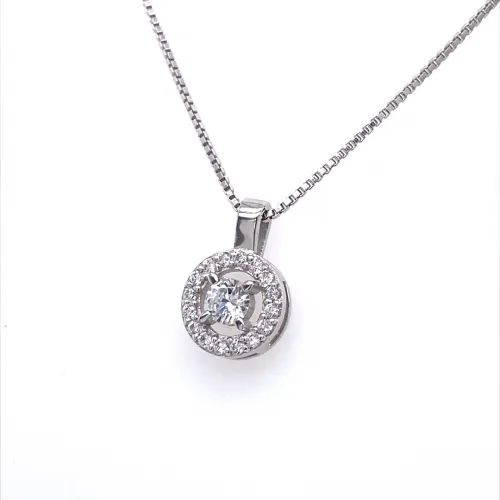 18K Λευκόχρυσο Κολιέ με Διαμάντι LP188