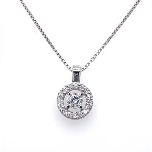 18K Λευκόχρυσο Κολιέ με Διαμάντι LP188