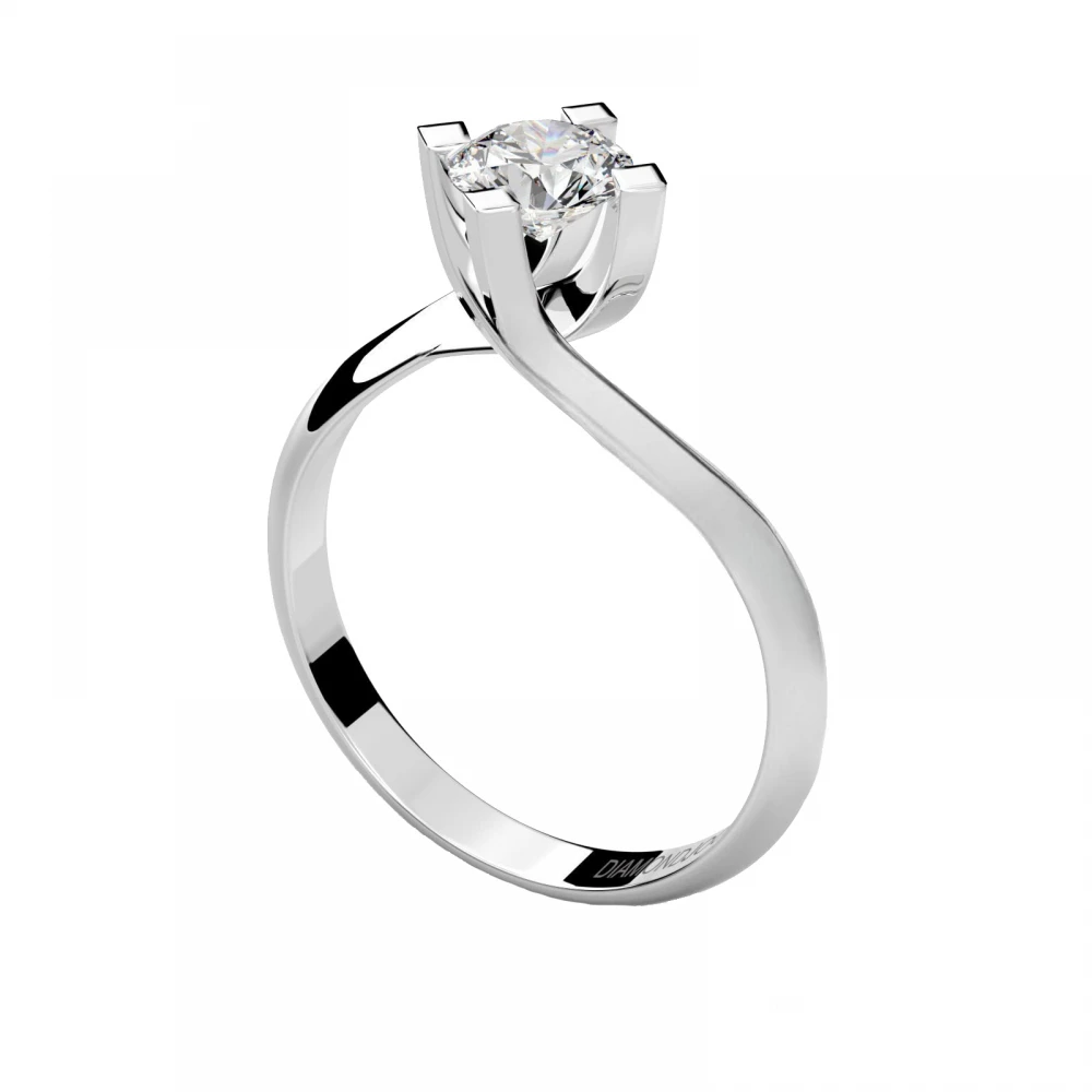18K Λευκόχρυσο Μονόπετρο Δαxτυλίδι Αρραβώνων με Διαμάντι LR039W