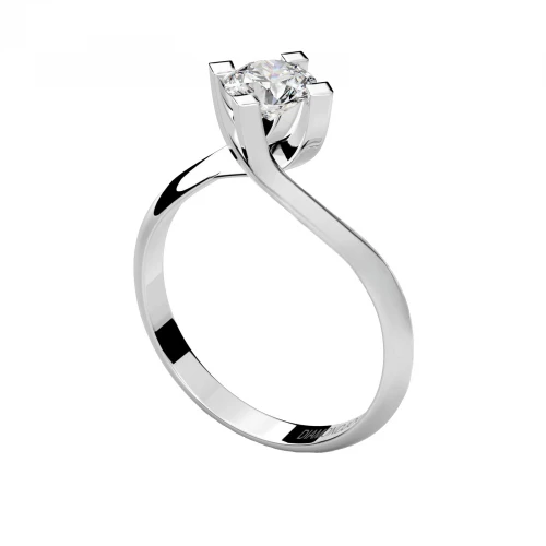 18K Λευκόχρυσο Μονόπετρο Δαxτυλίδι Αρραβώνων με Διαμάντι LR039