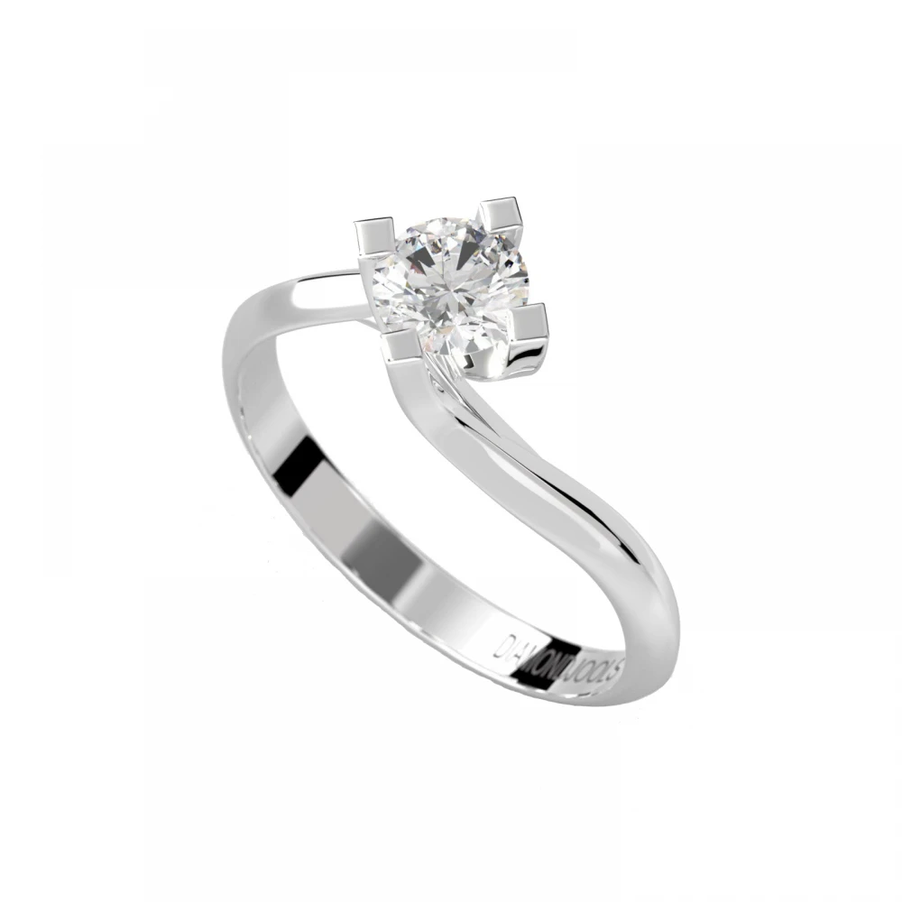 18K Λευκόχρυσο Μονόπετρο Δαxτυλίδι Αρραβώνων με Διαμάντι LR039W