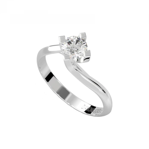18K Λευκόχρυσο Μονόπετρο Δαxτυλίδι Αρραβώνων με Διαμάντι LR039