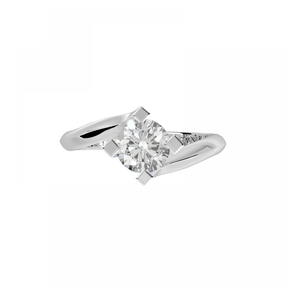 18K Λευκόχρυσο Μονόπετρο Δαxτυλίδι Αρραβώνων με Διαμάντι LR039W