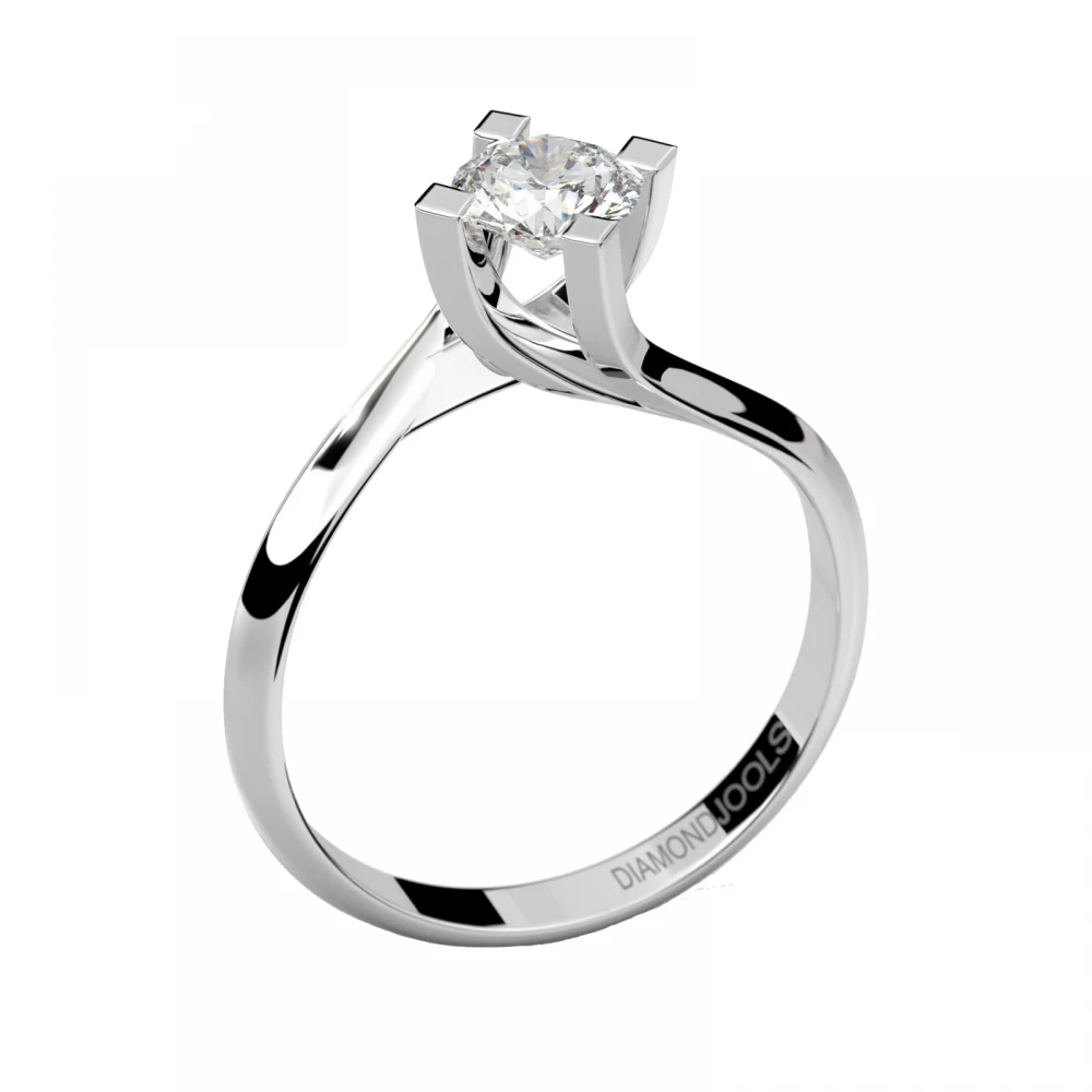 18K Λευκόχρυσο Μονόπετρο Δαxτυλίδι Αρραβώνων με Διαμάντι LR039W