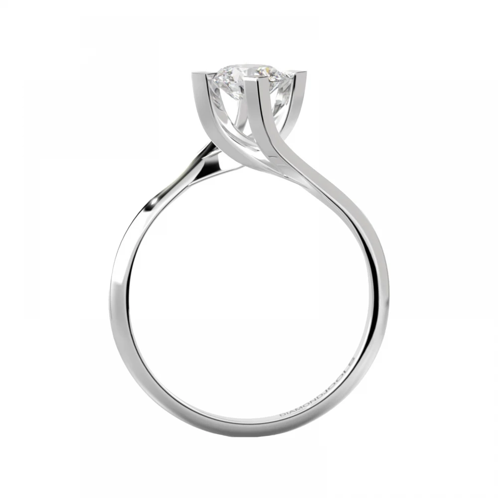 18K Λευκόχρυσο Μονόπετρο Δαxτυλίδι Αρραβώνων με Διαμάντι LR039