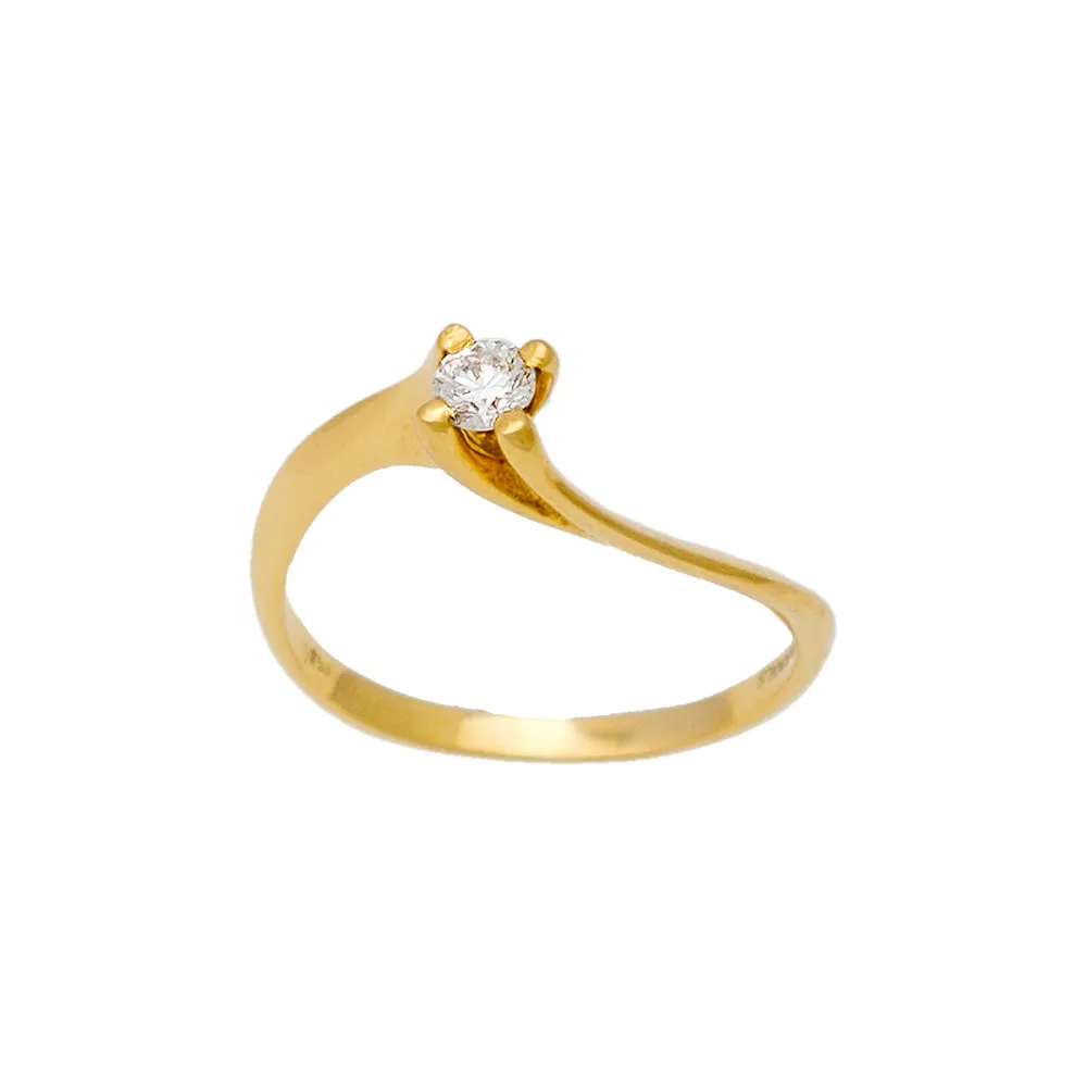 18K Χρυσό Μονόπετρο Δαxτυλίδι Αρραβώνων με Διαμάντι LR045