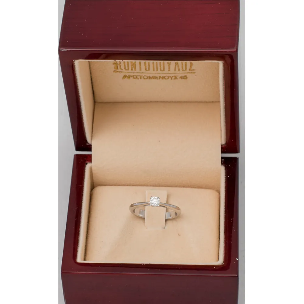 18K Μονόπετρο Δαxτυλίδι Αρραβώνων με Διαμάντι LR099