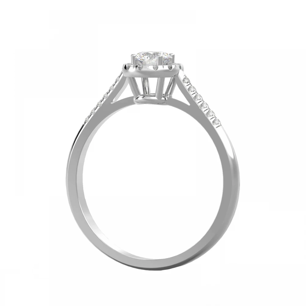 18K Λευκόχρυσο Μονόπετρο Δαxτυλίδι Αρραβώνων με Διαμάντια LR351W