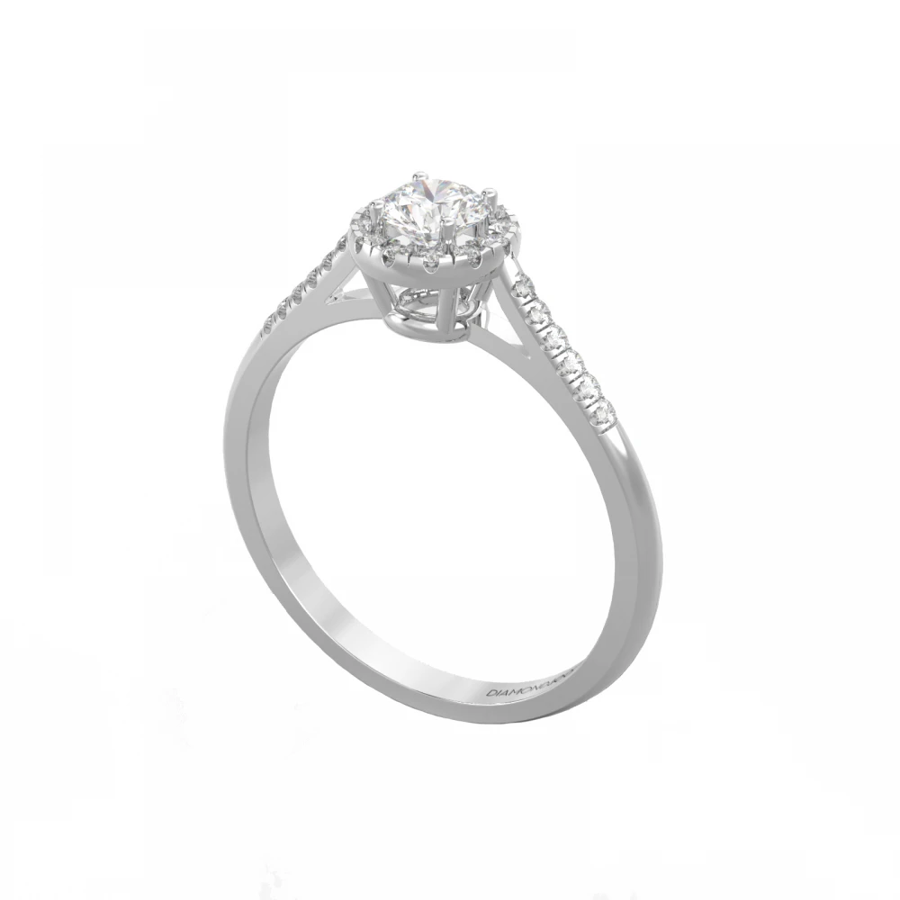 18K Λευκόχρυσο Μονόπετρο Δαxτυλίδι Αρραβώνων με Διαμάντια LR351W