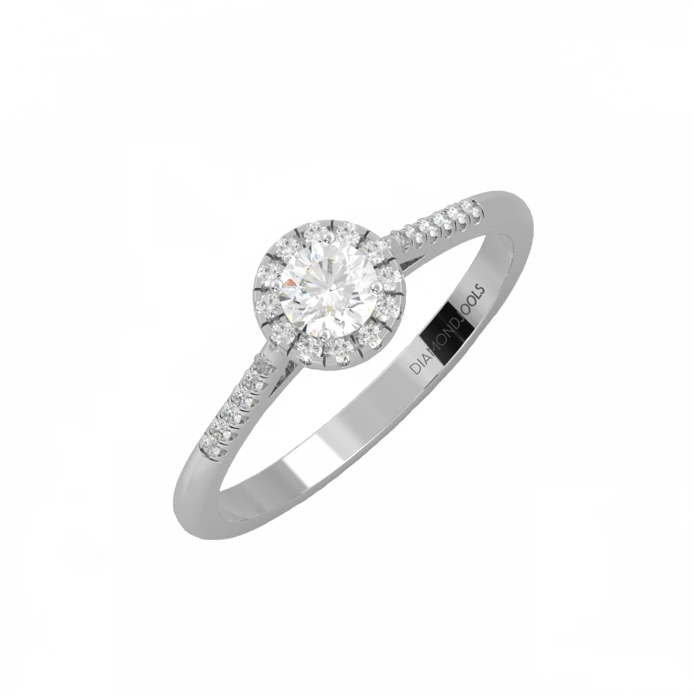 18K Λευκόχρυσο Μονόπετρο Δαxτυλίδι Αρραβώνων με Διαμάντια LR351W