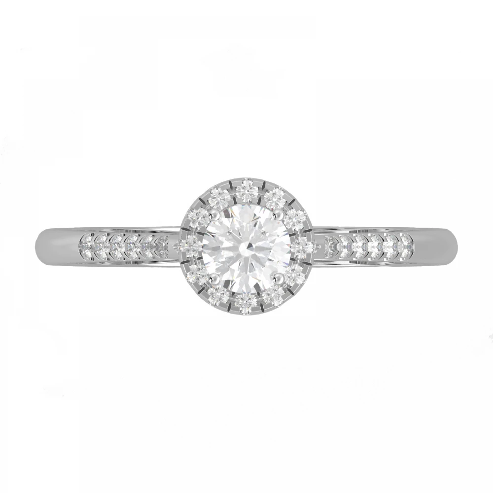 18K Λευκόχρυσο Μονόπετρο Δαxτυλίδι Αρραβώνων με Διαμάντια LR351W