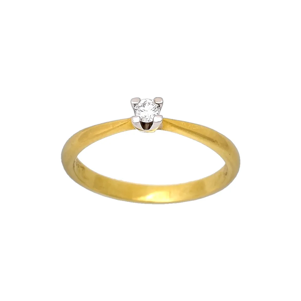 18K Χρυσό Μονόπετρο Δαxτυλίδι Αρραβώνων με Διαμάντι LR358