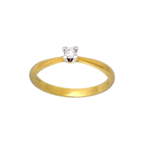 18K Χρυσό Μονόπετρο Δαxτυλίδι Αρραβώνων με Διαμάντι LR358