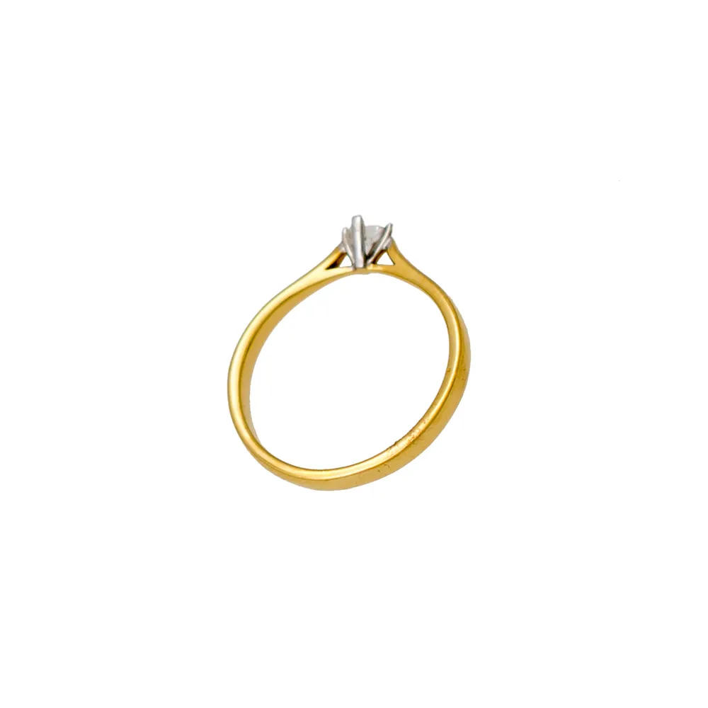 18K Μονόπετρο Δαxτυλίδι Αρραβώνων με Διαμάντι LR359