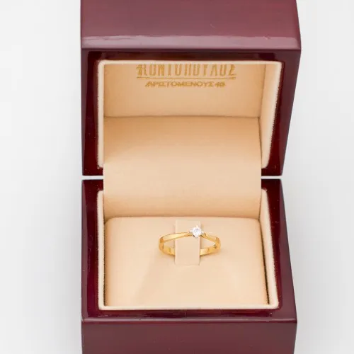 18K Μονόπετρο Δαxτυλίδι Αρραβώνων με Διαμάντι LR359