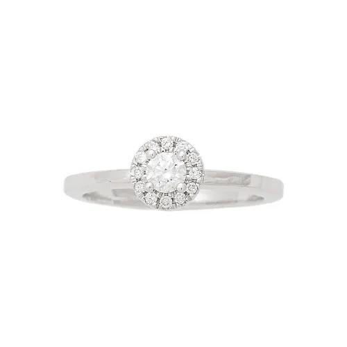 18K Λευκόχρυσο Μονόπετρο Δαxτυλίδι Αρραβώνων με Διαμάντι LR363