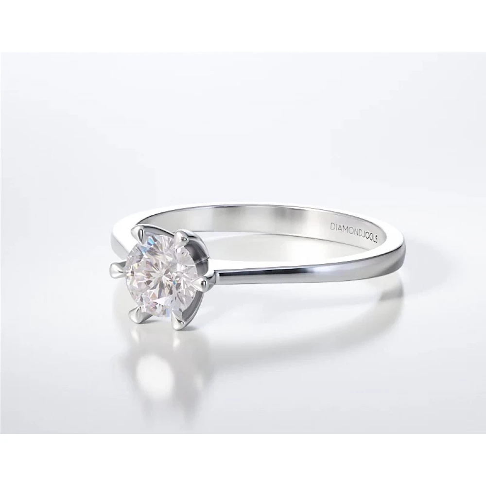 18K Λευκόχρυσο Μονόπετρο Δαxτυλίδι Αρραβώνων με Διαμάντι LR370