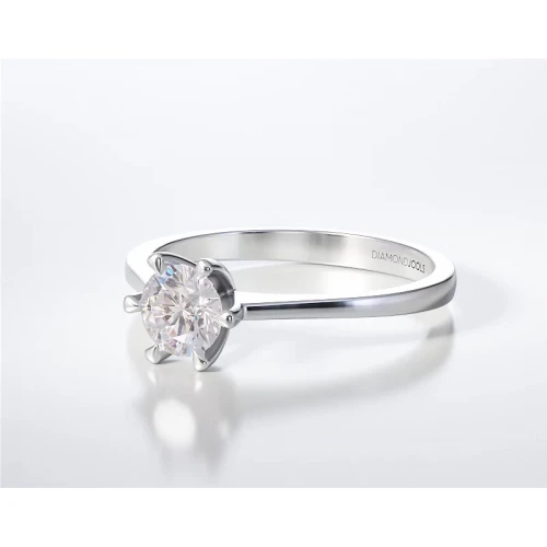 18K Λευκόχρυσο Μονόπετρο Δαxτυλίδι Αρραβώνων με Διαμάντι LR370