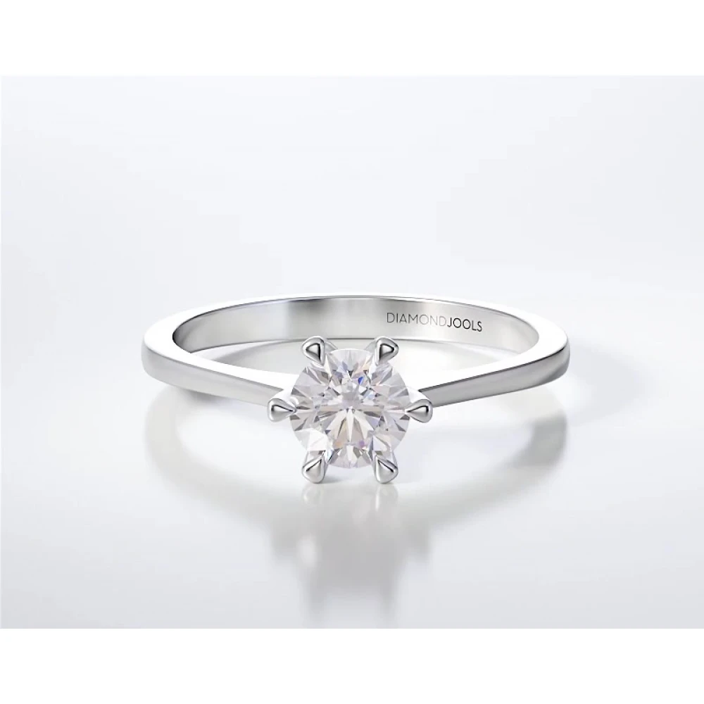 18K Λευκόχρυσο Μονόπετρο Δαxτυλίδι Αρραβώνων με Διαμάντι LR370