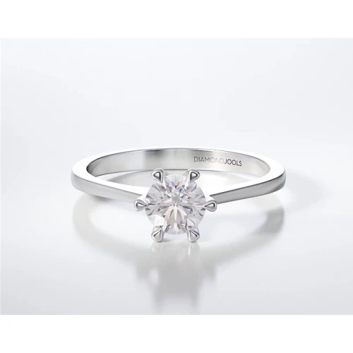 18K Λευκόχρυσο Μονόπετρο Δαxτυλίδι Αρραβώνων με Διαμάντι LR370