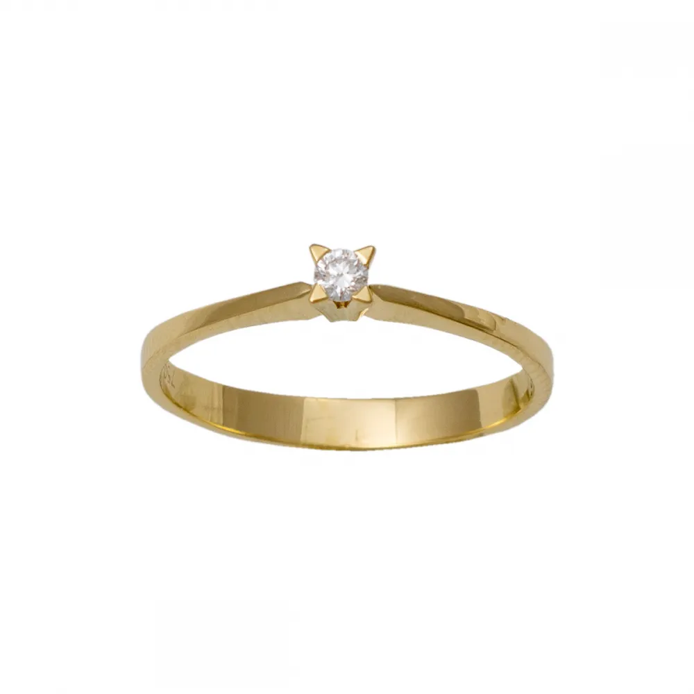 18K Μονόπετρο Δαxτυλίδι Αρραβώνων με Διαμάντι LR383