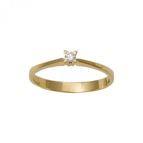 18K Μονόπετρο Δαxτυλίδι Αρραβώνων με Διαμάντι LR383