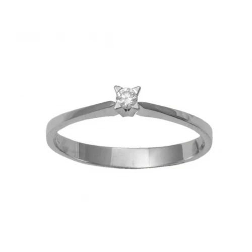 18K Λευκόχρυσο Μονόπετρο Δαxτυλίδι Αρραβώνων με Διαμάντι LR383W
