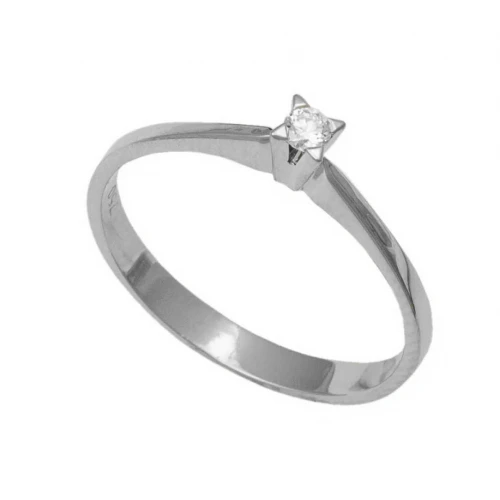 18K Λευκόχρυσο Μονόπετρο Δαxτυλίδι Αρραβώνων με Διαμάντι LR383W
