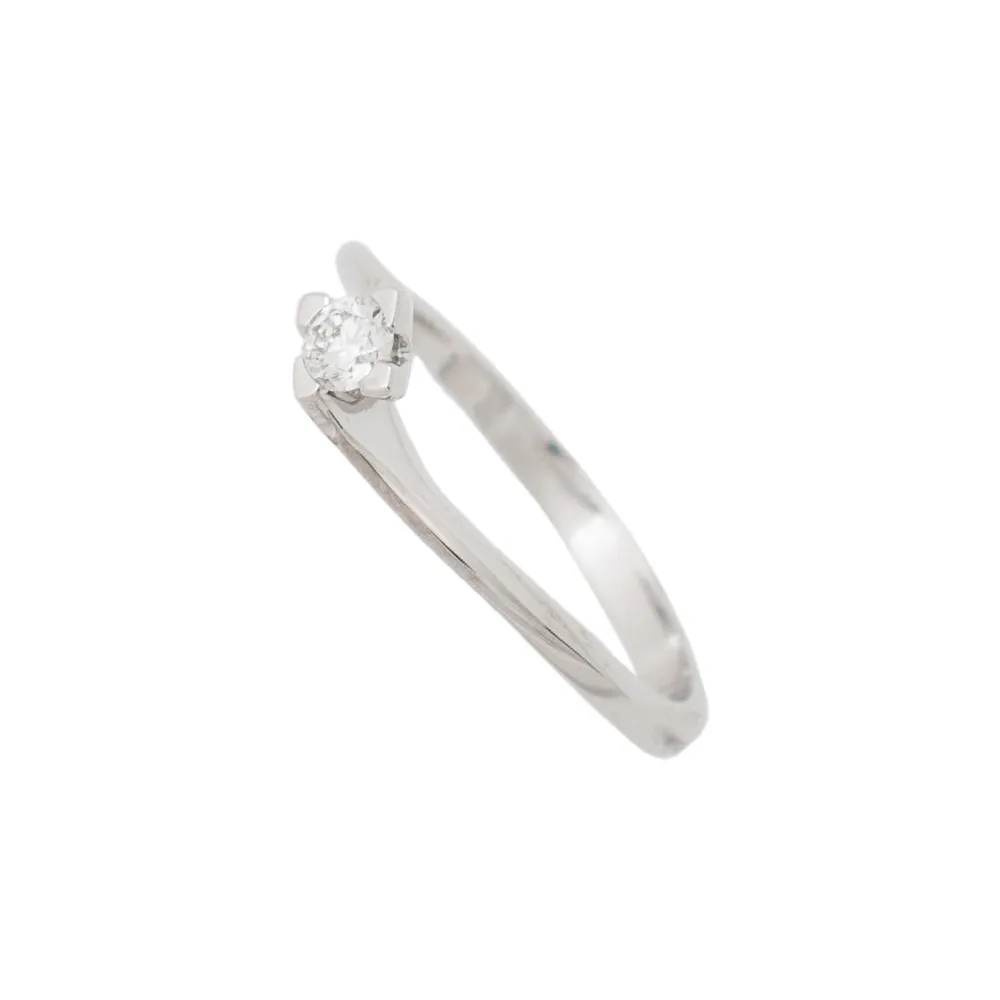 18K Λευκόχρυσο Μονόπετρο Δαxτυλίδι Αρραβώνων με Διαμάντι LR384