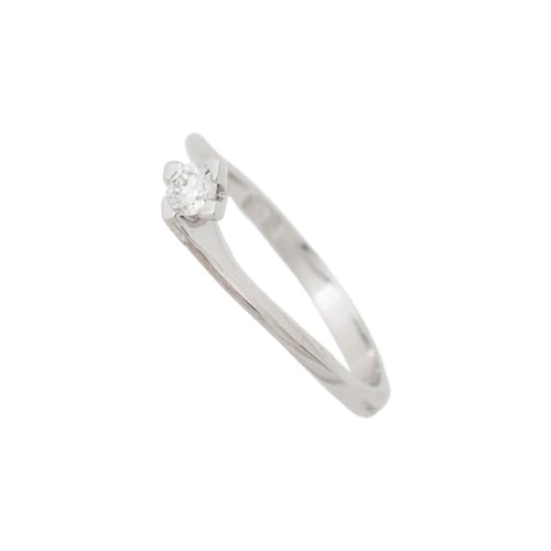 18K Λευκόχρυσο Μονόπετρο Δαxτυλίδι Αρραβώνων με Διαμάντι LR384