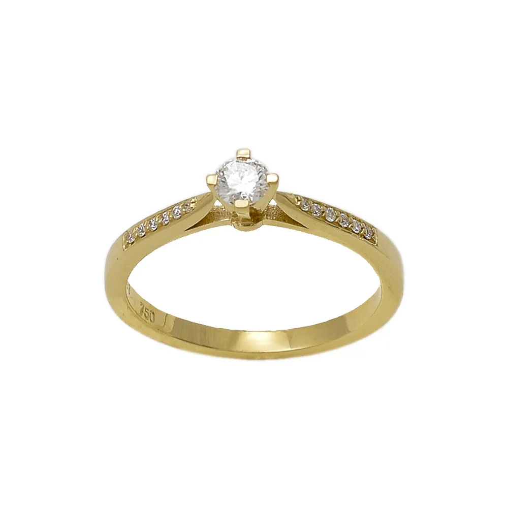 14K Χρυσό Μονόπετρο Δαxτυλίδι Αρραβώνων με Διαμάντι LR385G14