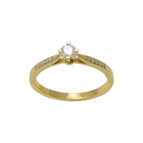 18K Χρυσό Μονόπετρο Δαxτυλίδι Αρραβώνων με Διαμάντι LR385G