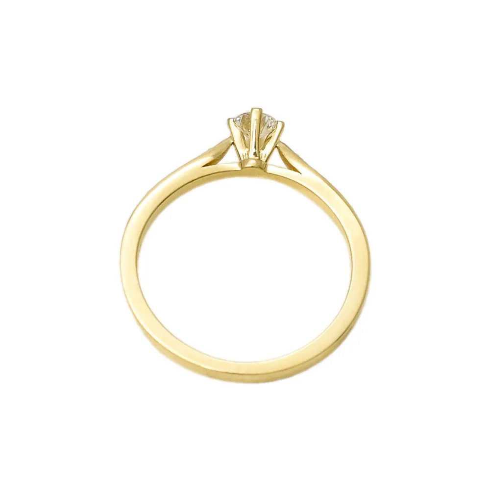 14K Χρυσό Μονόπετρο Δαxτυλίδι Αρραβώνων με Διαμάντι LR385G14