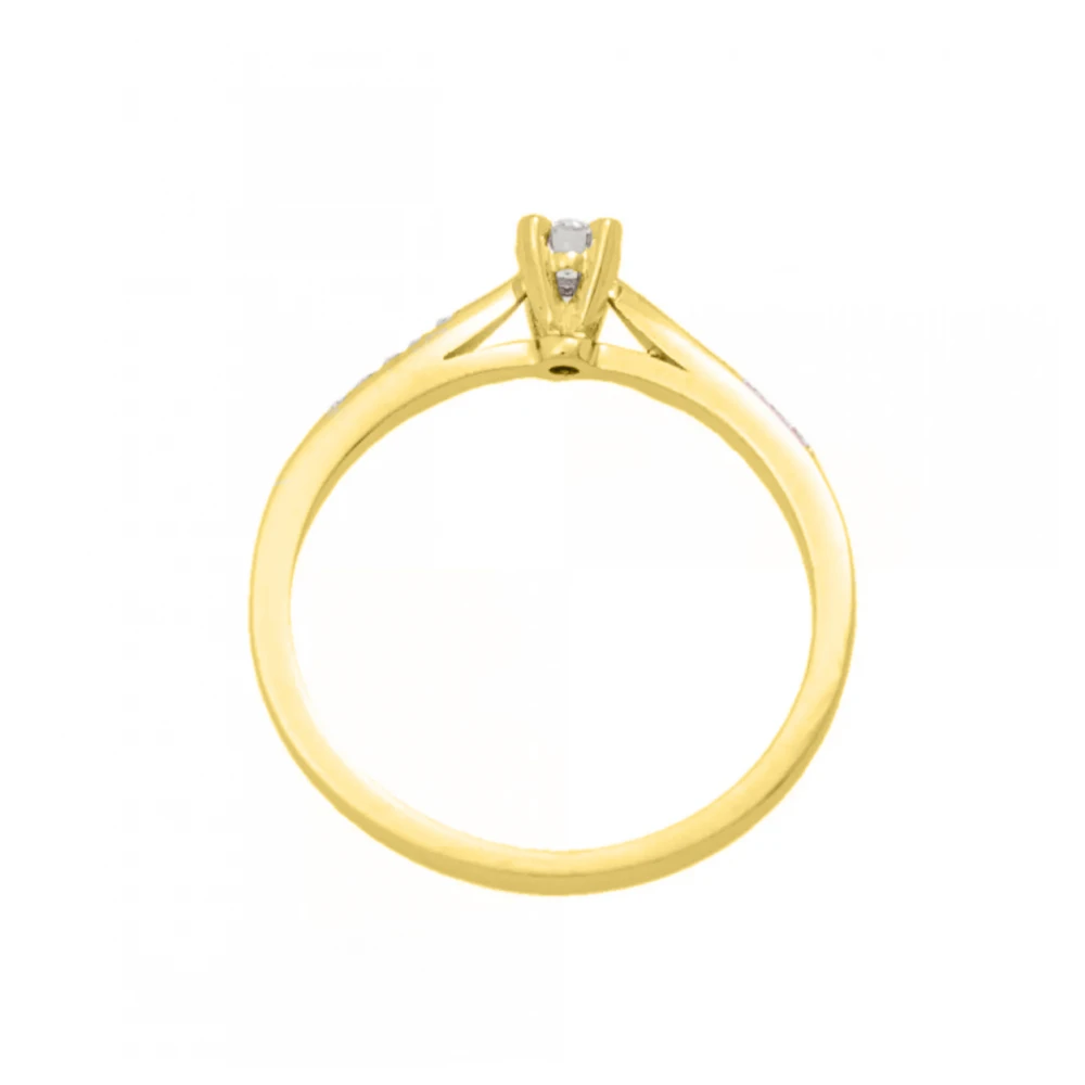18K Χρυσό Μονόπετρο Δαxτυλίδι Αρραβώνων με Διαμάντια  LR387G