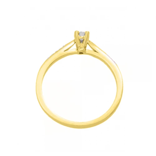 18K Χρυσό Μονόπετρο Δαxτυλίδι Αρραβώνων με Διαμάντια  LR387G