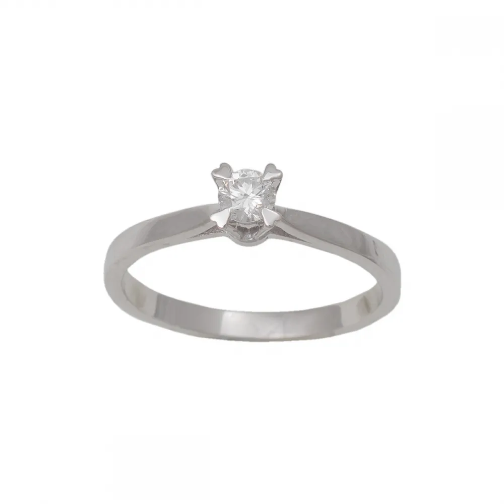 18K Λευκόχρυσο Μονόπετρο Δαxτυλίδι Αρραβώνων με Διαμάντι LR402W